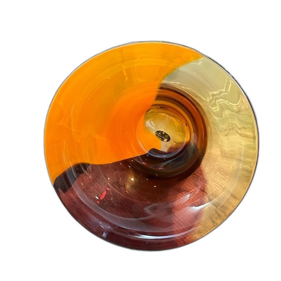 Teleflora Hand Blown Multi-Colored Studio Art MCM Swirl Glass Bowl - Picture 16 of 16